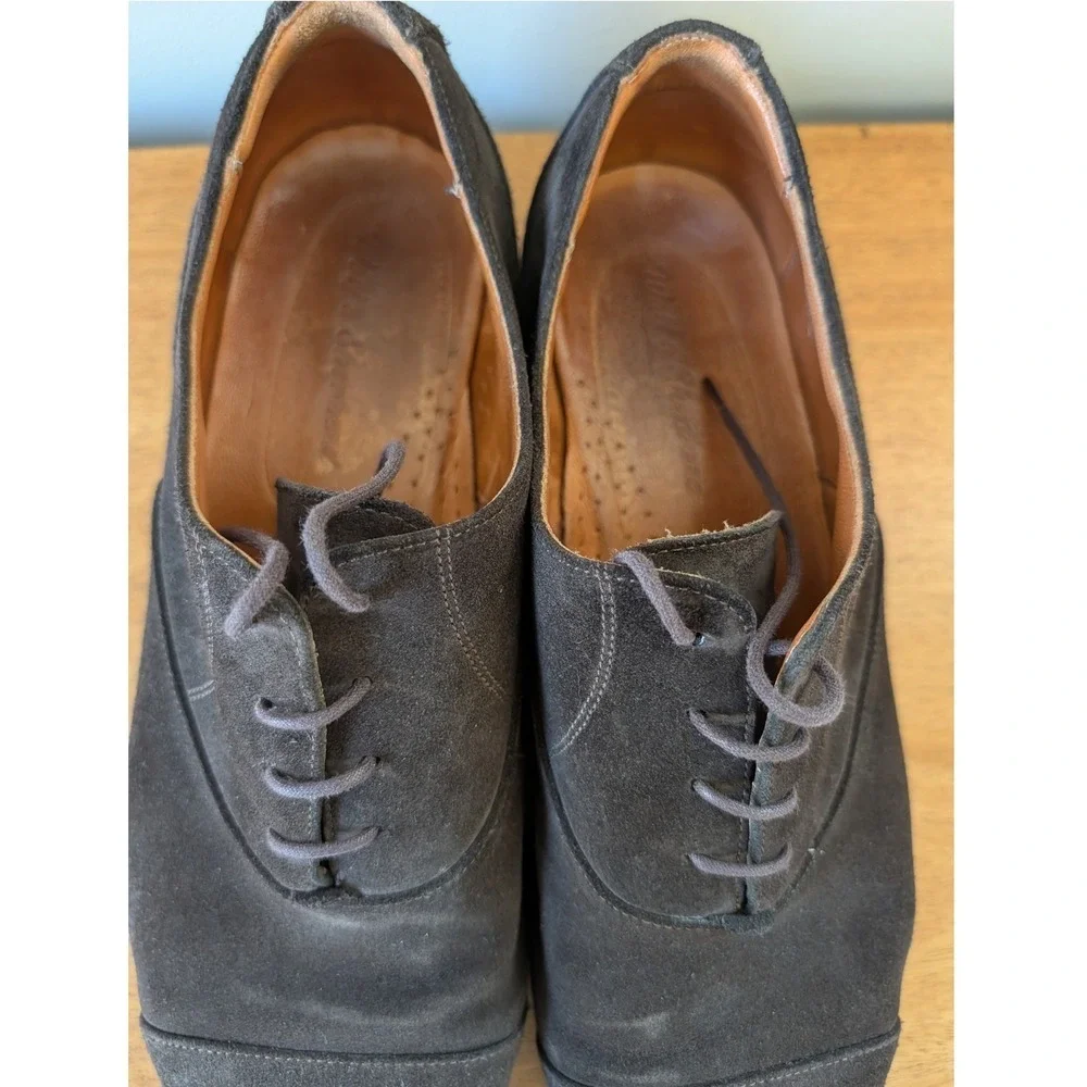 Wolf & Shepherd Closer Cap Toe Oxford Brown Suede Dress Shoes 9717 D 13 P